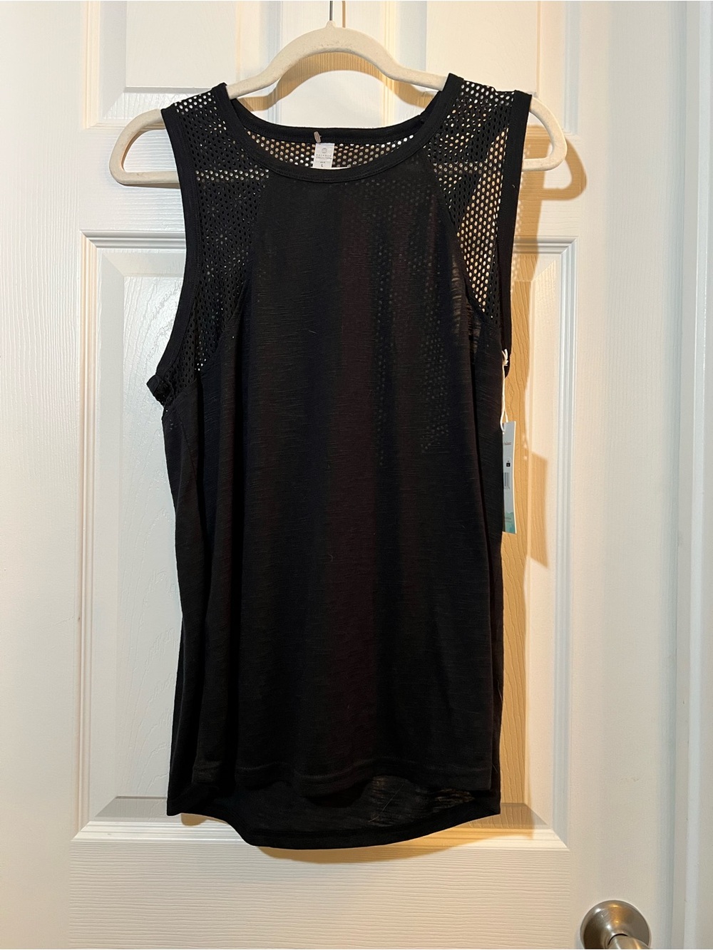 Balance Collection Black Mesh Yoke Tank Top